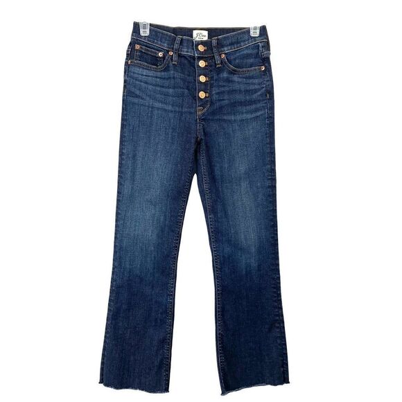 J. Crew 9" demi-boot crop jean in Dark Worn wash Sz 25 Item AB376 - Picture 3 of 10